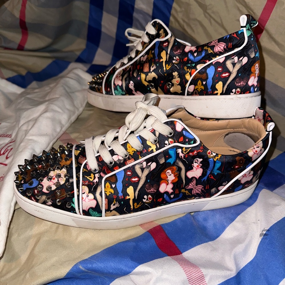 Christian Louboutin Multicolor Studded Sneakers - Picture 2 of 11